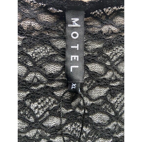 Womens Sheer Lace Bell Sleeve Top Size XL Black Romantic Goth Dark Coquette Y2K - Picture 7 of 13